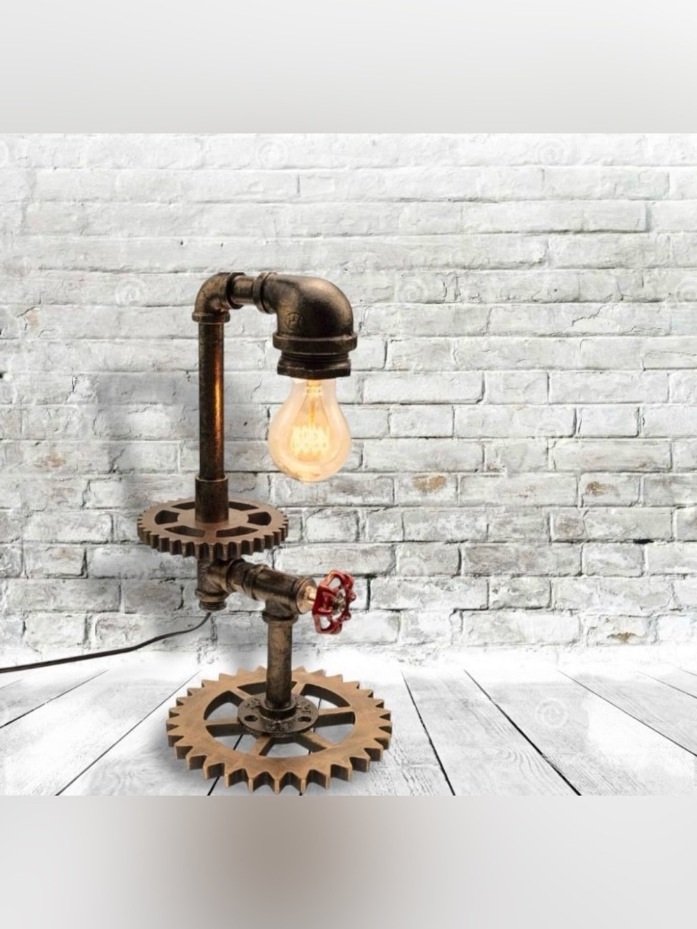 Loft Style Vintage Metal Dimmable Table Lamp, Shawn, Steampunk Industrial, Night